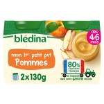 Petit pot dessert pommes dès 4 mois sans gluten 2x130g