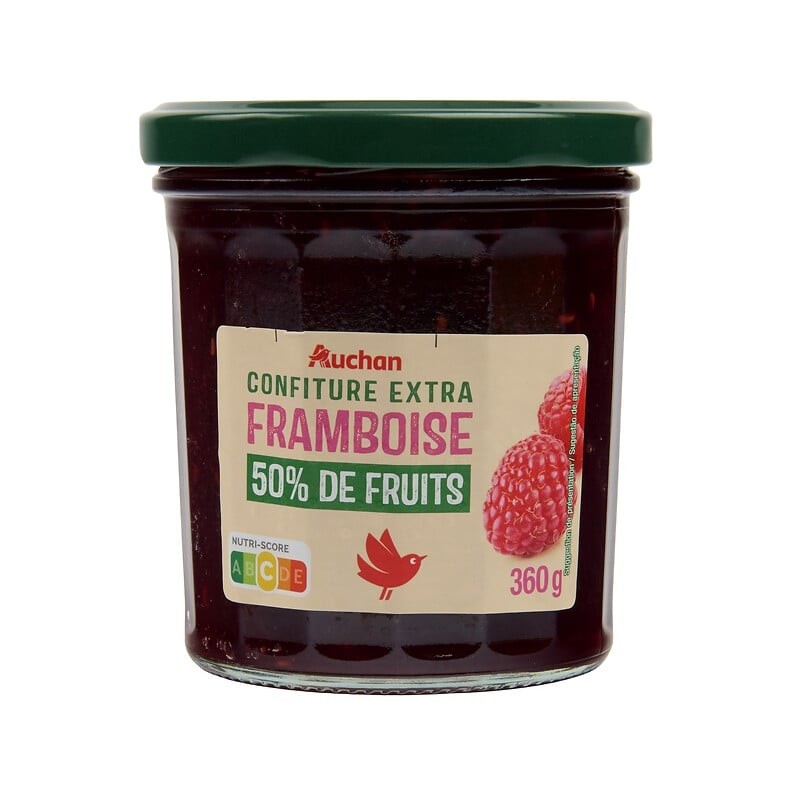 Confiture extra framboise 50% de fruits 360g