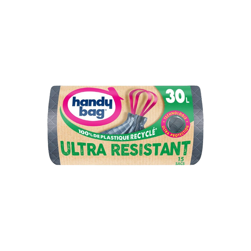 Sacs poubelle poignées coulissantes ultra résistant 30l x15