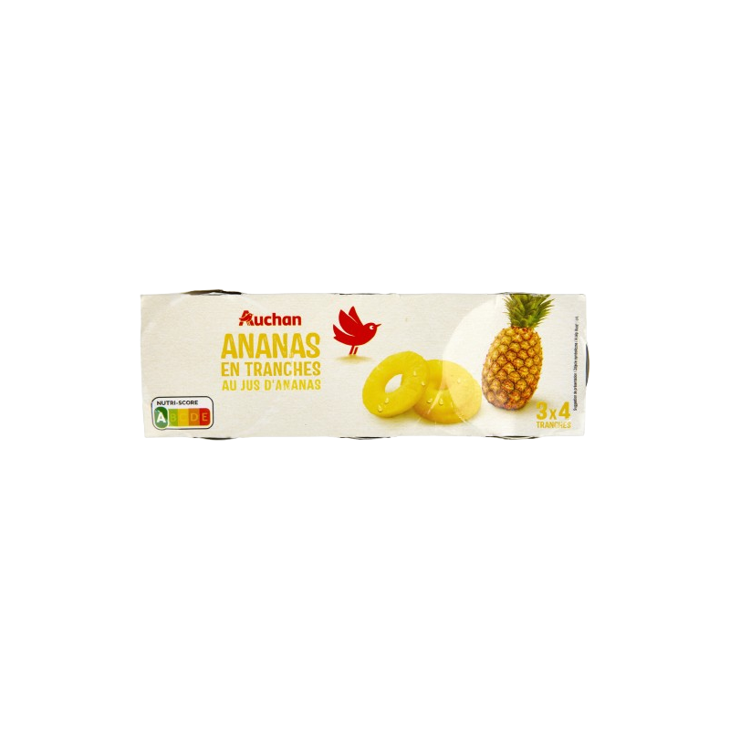 Ananas en tranches au jus d'ananas 3x140g