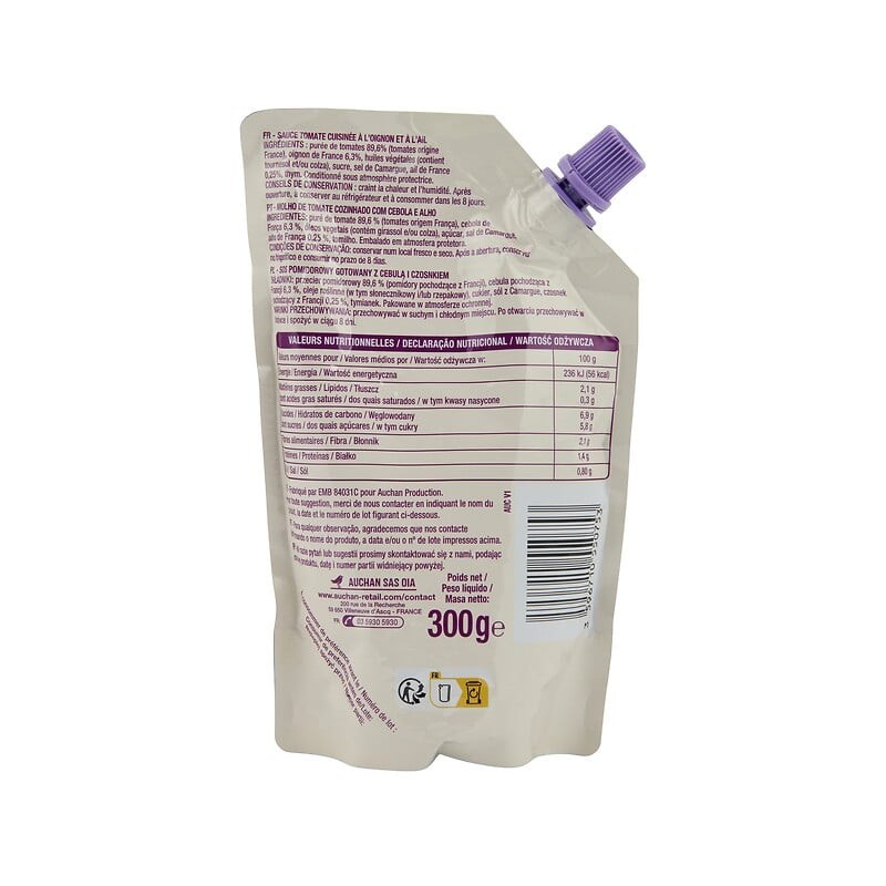 Sauce tomate ail oignon 300g