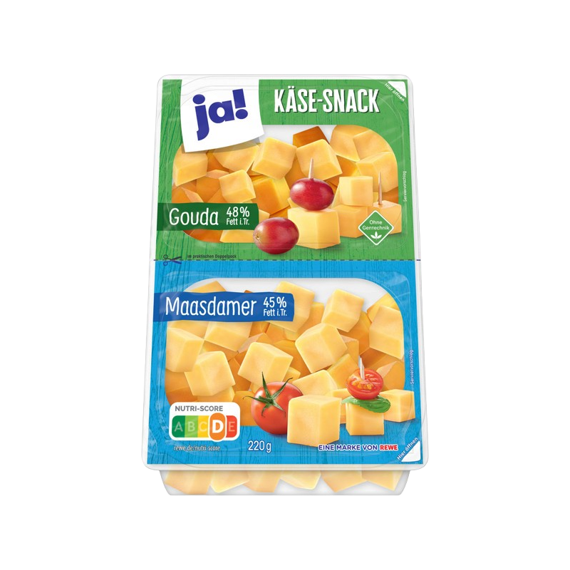 Dés de gouda 48%MG et maasdamer 45%MG 2x110g