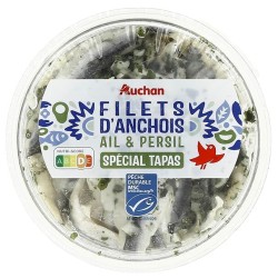 Filets d'anchois MSC ail et persil spécial tapas 100g