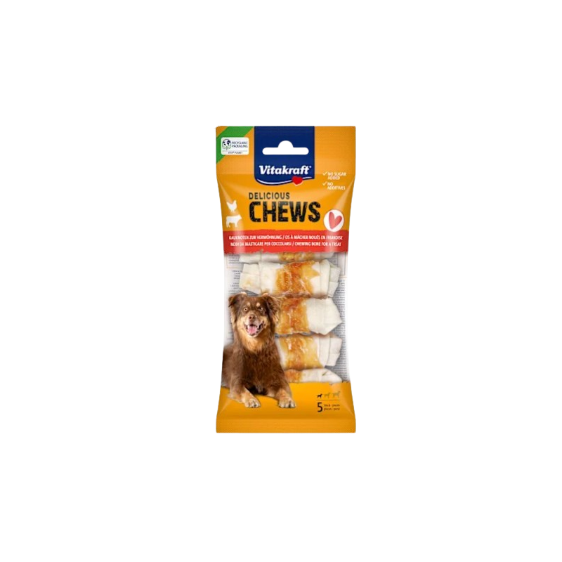 Os à mâcher noués au poulet taille S pour petit chien x5 70g