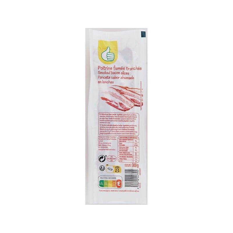 Poitrine fumée tranchée x4 300g