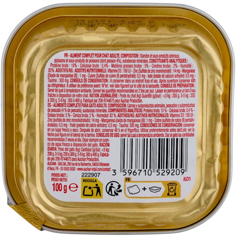 Pâtée au poisson pour chat 100g