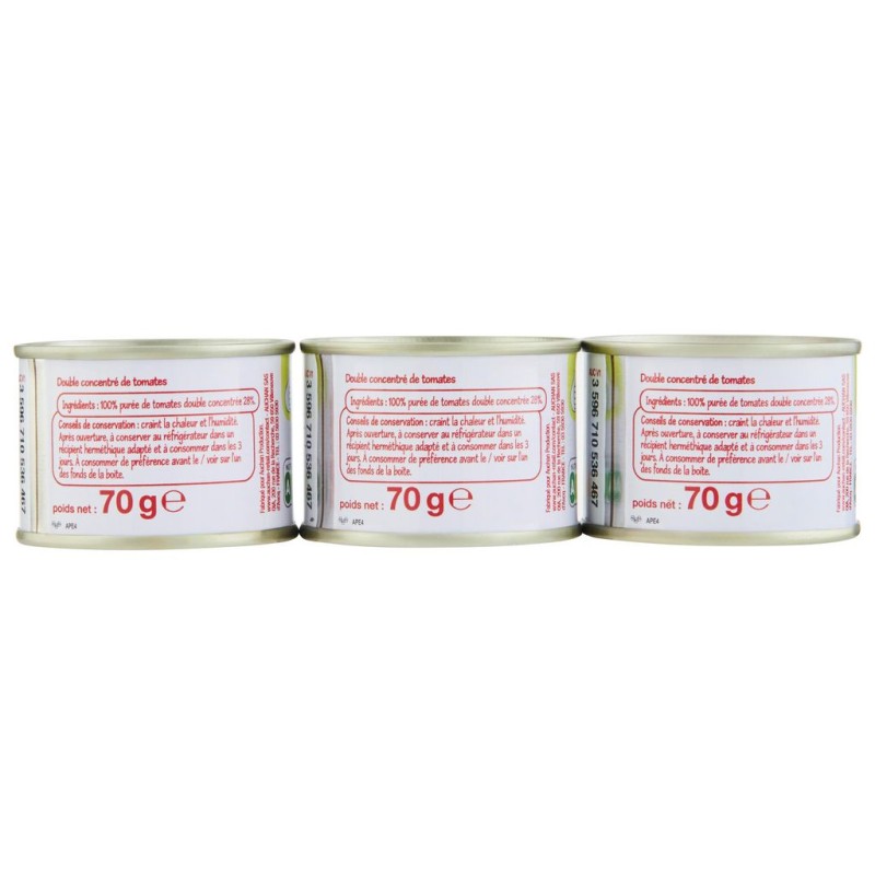 Double concentré de tomates 3x70g