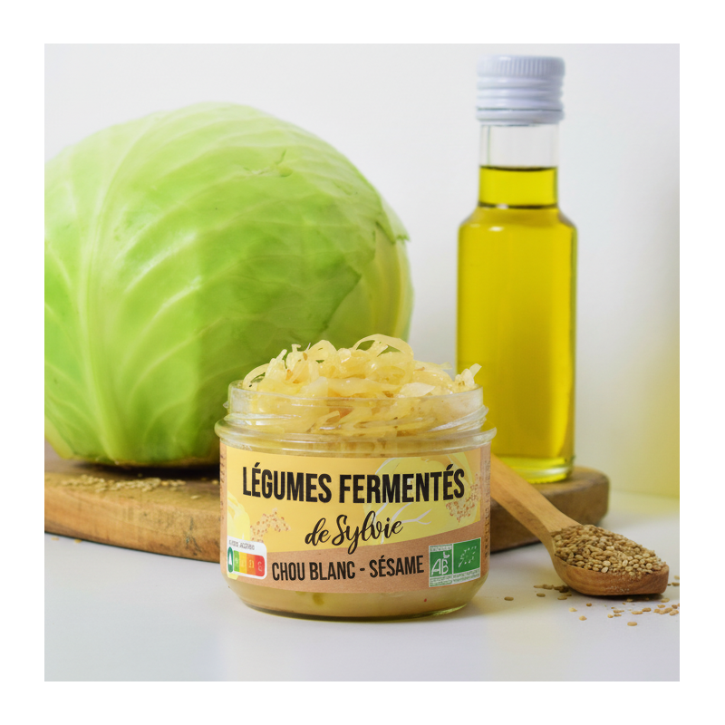 Légumes fermentés chou blanc sésame bio vegan 180g