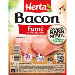 Bacon fumé 3%MG sans nitrite x10 120g