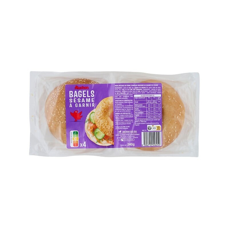 Bagels sésame à garnir x4 340g