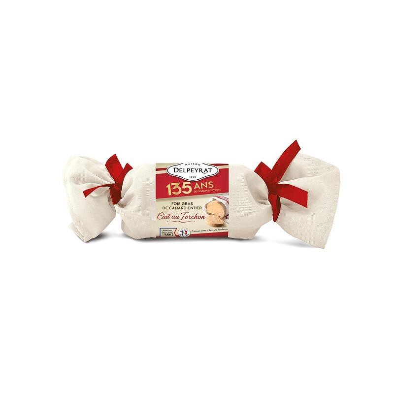 Foie gras de canard entier cuit au torchon 180g