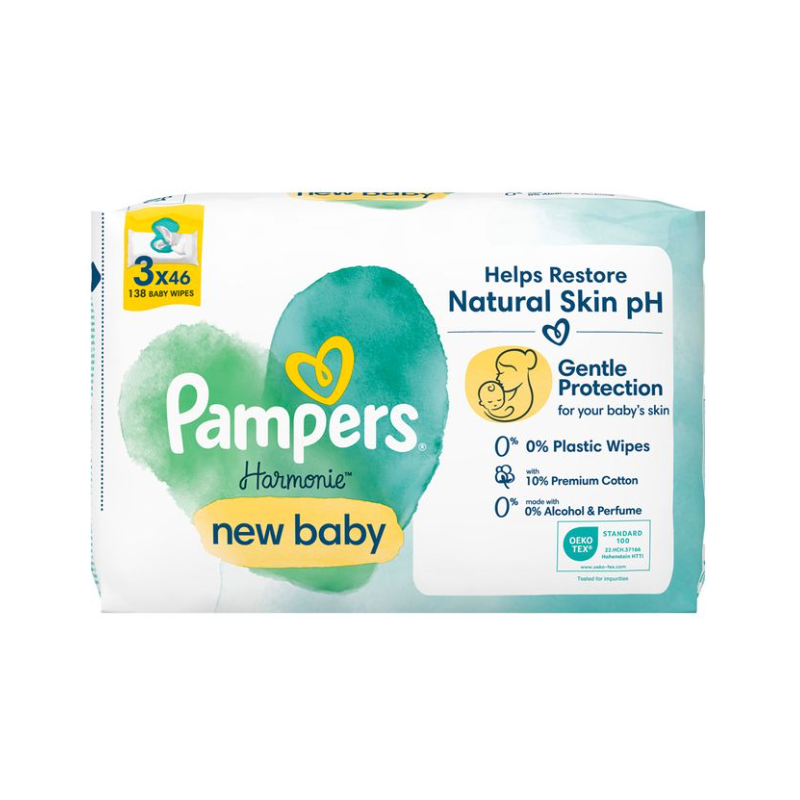 Lingettes harmonie new baby sensitive 3x46