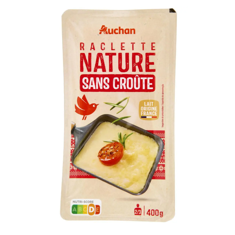 Fromage à raclette sans croûte nature 12 tranches 400g