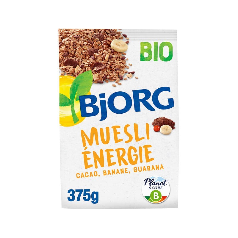 Muesli énergie cacao banane et guarana bio 375g