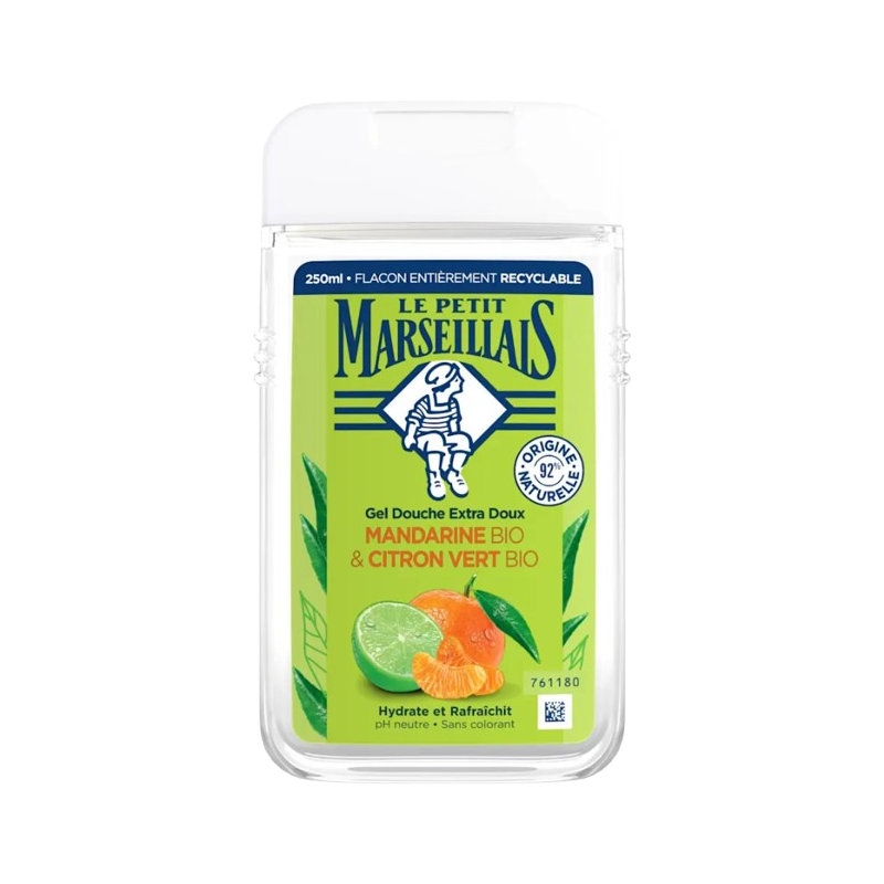Gel douche mandarine & citron vert bio 250ml