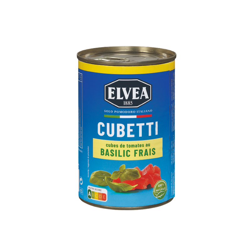 Cubes de Tomates au Basilic Frais 400g