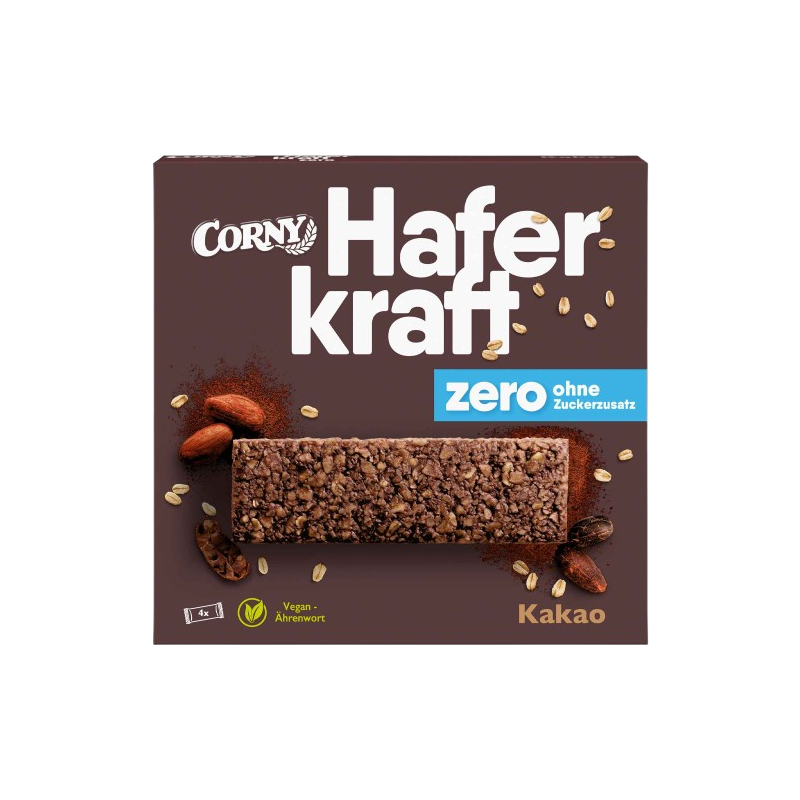 Barres d'avoine et de cacao zero sans sucre ajouté vegan 4x35g
