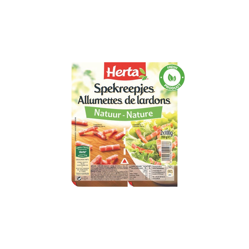 Lardons allumettes nature 2x100g