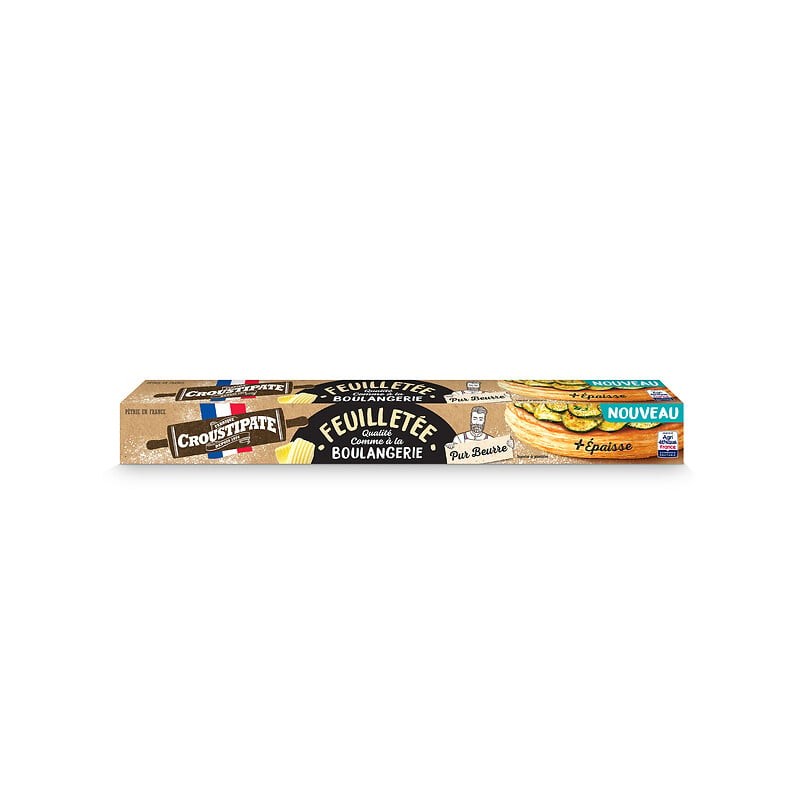 Pâte feuilletée au beurre frais plus épaisse 280g