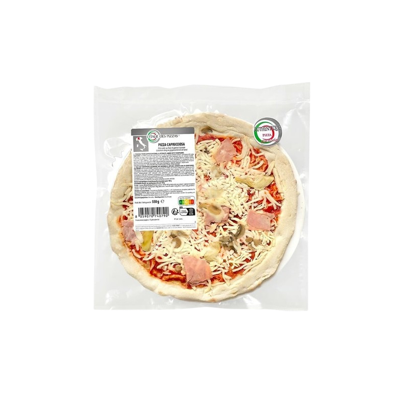 Pizza capricciosa artichauts jambon cuit et champignons 550g