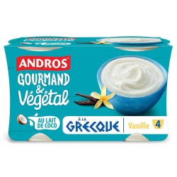 Gourmand et végétal Yaourt à la grecque vanille au lait de coco x4 460g