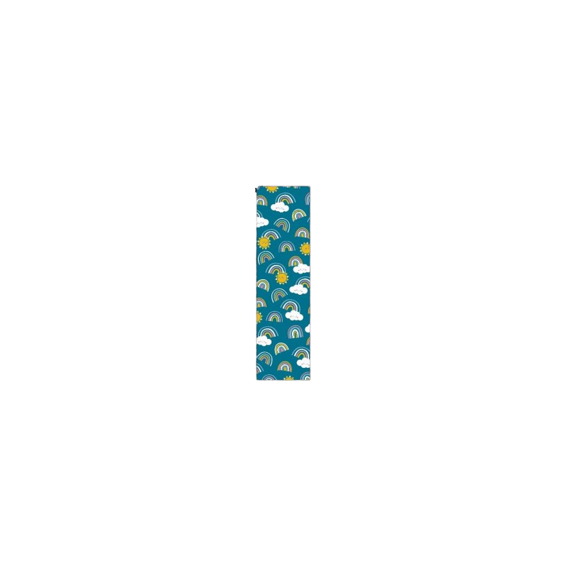 Papier cadeau bleu et motifs arc en ciel 2mx70cm