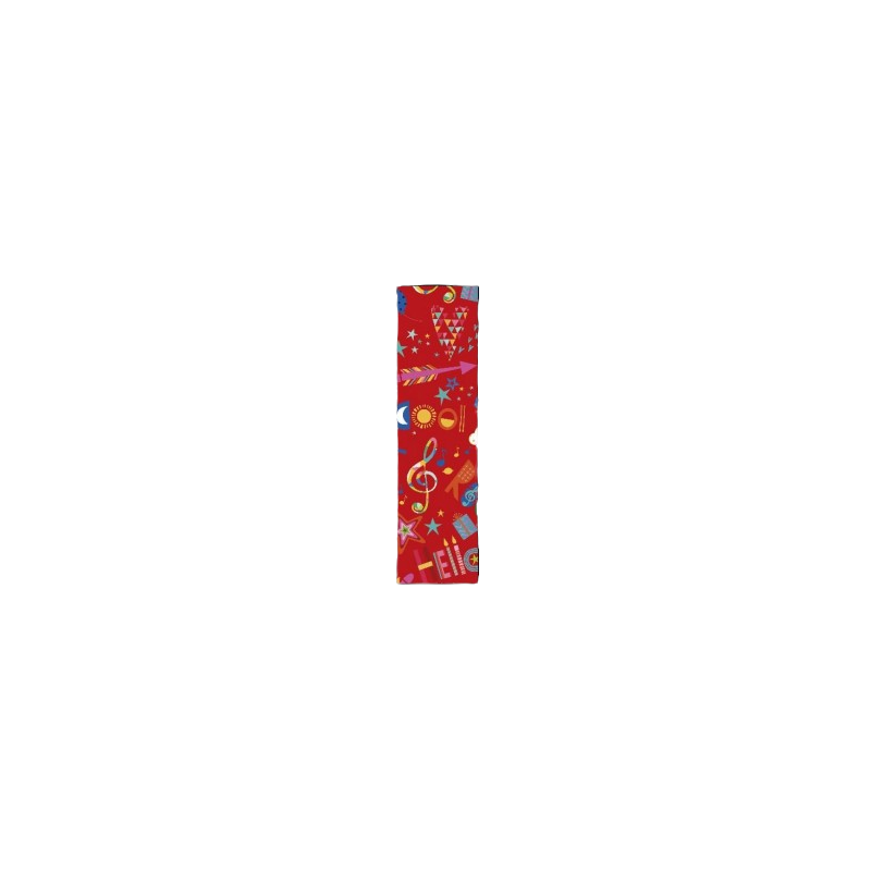 Papier cadeau rouge motifs festif 2mx70cm