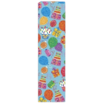 Papier cadeau bleu et motifs anniversaire 2mx70cm