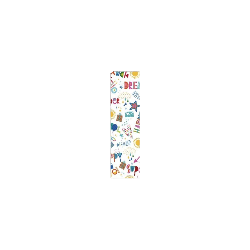 Papier cadeau blanc motifs festif 2mx70cm