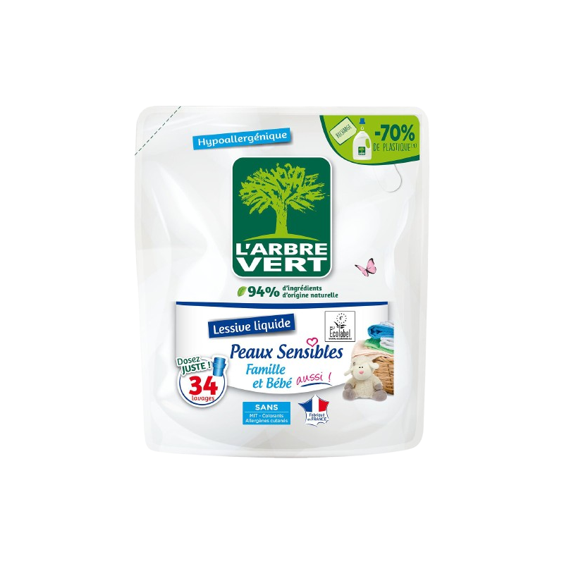 Lessive liquide fraicheur intense hypoallergénique recharge 1.53l