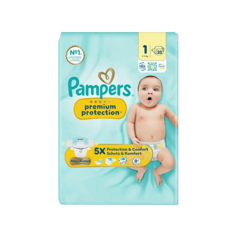 Couches premium protection taille 1 2-5kg x33