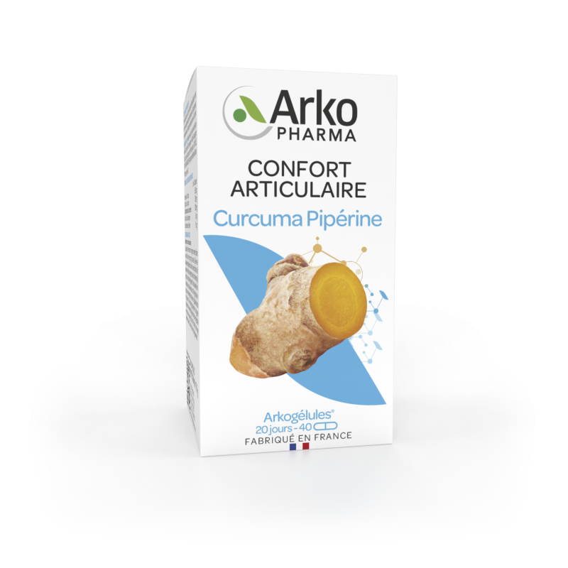Arkogelules confort articulaire curcuma pipérine 40 gélules