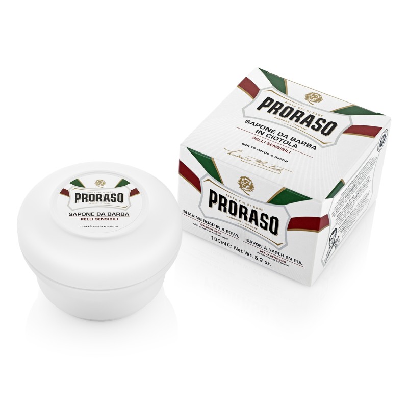 Savon à raser au thé vert pour peaux sensibles 150ml