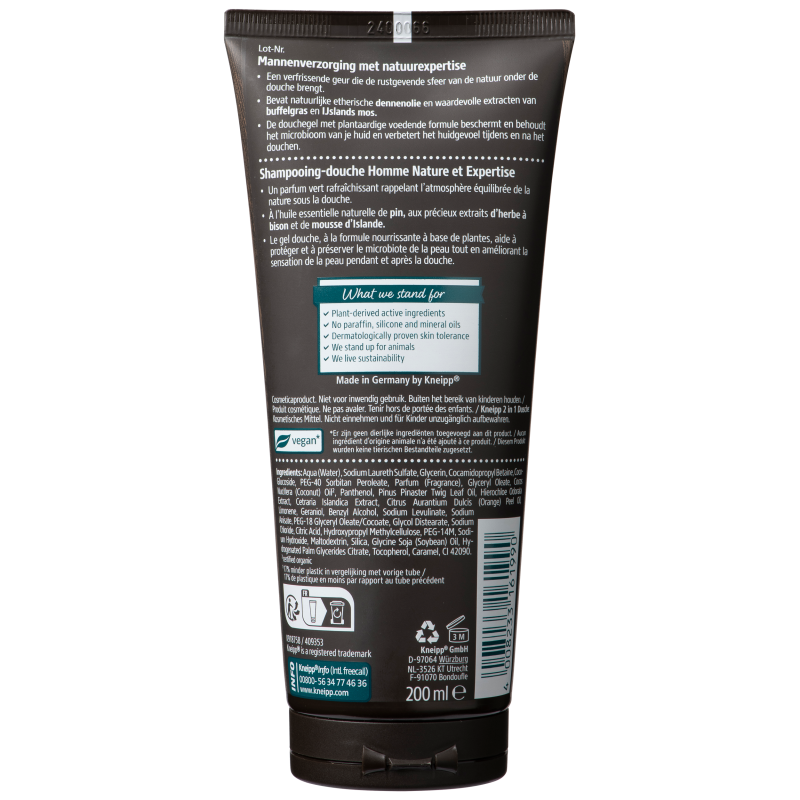 Gel douche & shampooing 2en1 men nature feeling 200ml