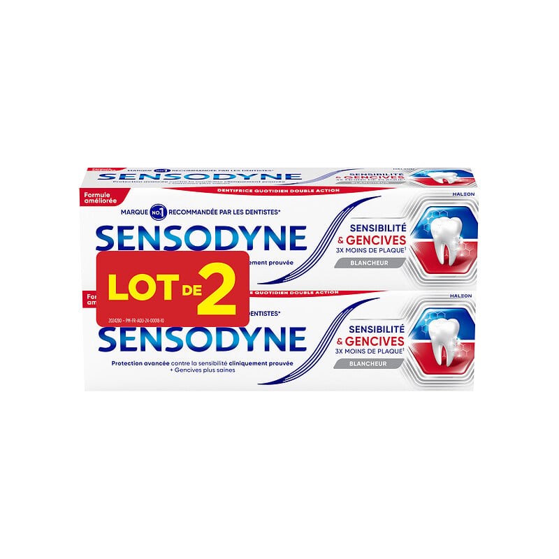 Dentifrice sensibilité et gencives blancheur 2x75ml