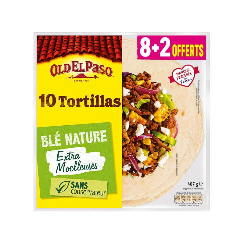 Wraps de blé nature extra moelleuses x10 407g