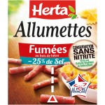 Lardons allumettes fumées -25% de sel sans nitrite 2x75g