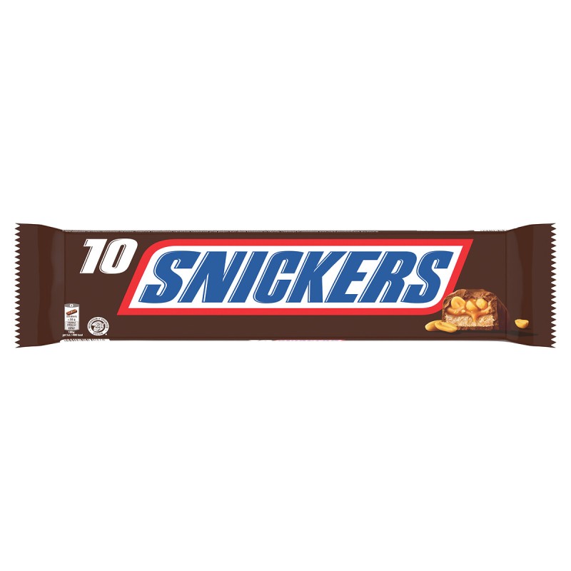 Barres chocolatées aux cacahuètes grillées et caramel 10x50g