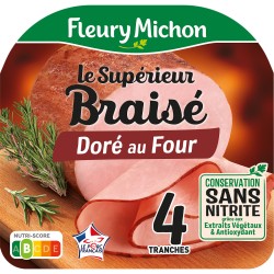 Jambon braisé doré au four sans nitrite x4 140g
