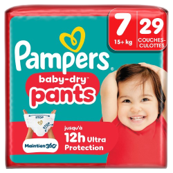 Couches culottes baby-dry taille 7 15kg+ x29