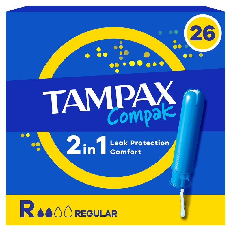 Tampons compak avec applicateur regular x26