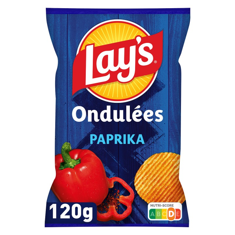 Chips ondulées saveur paprika doux fumé 120g