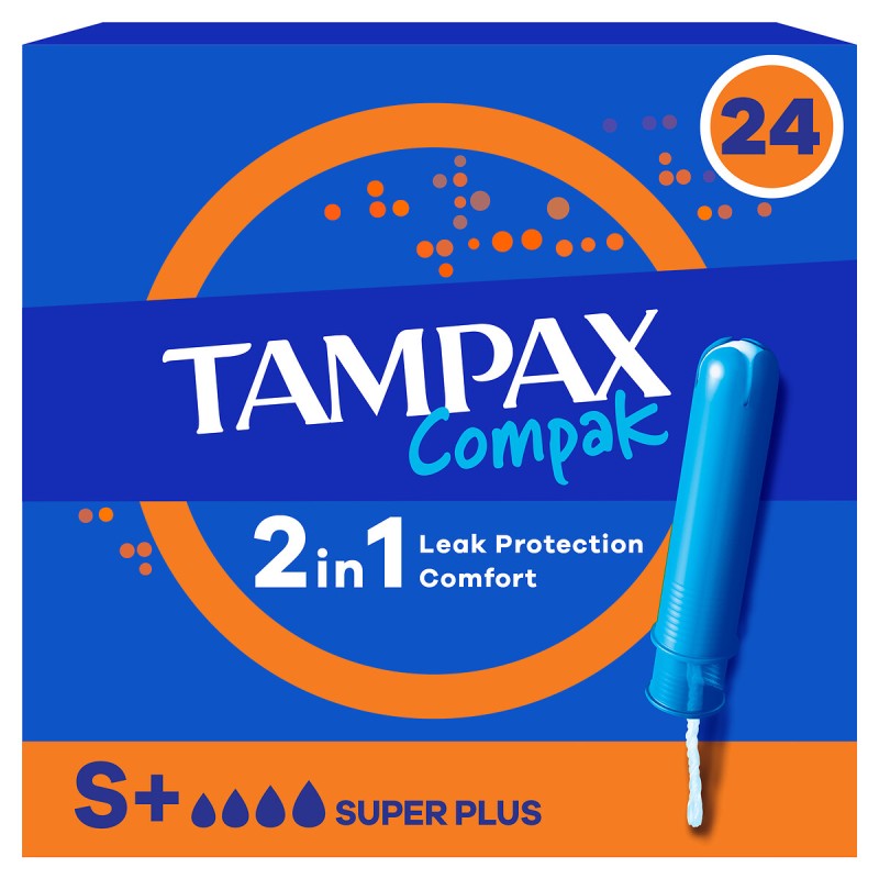Tampons compak avec applicateur super plus x24