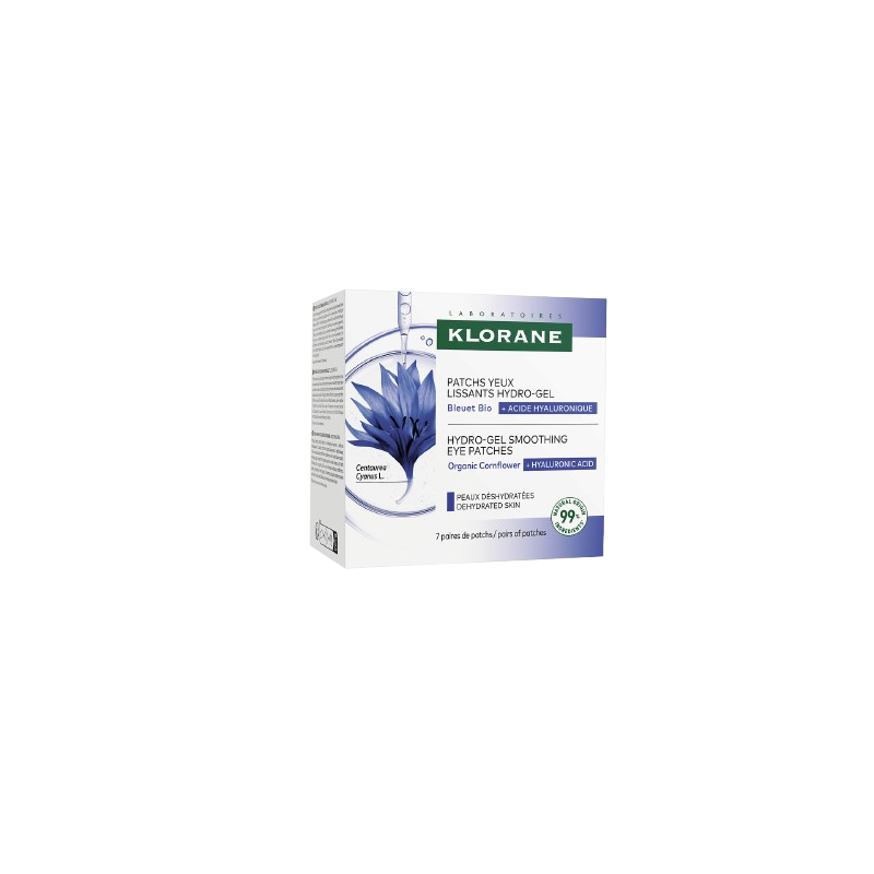 Patchs yeux lissants hydro gel au bleuet bio et à l'acide hyaluronique 7x2