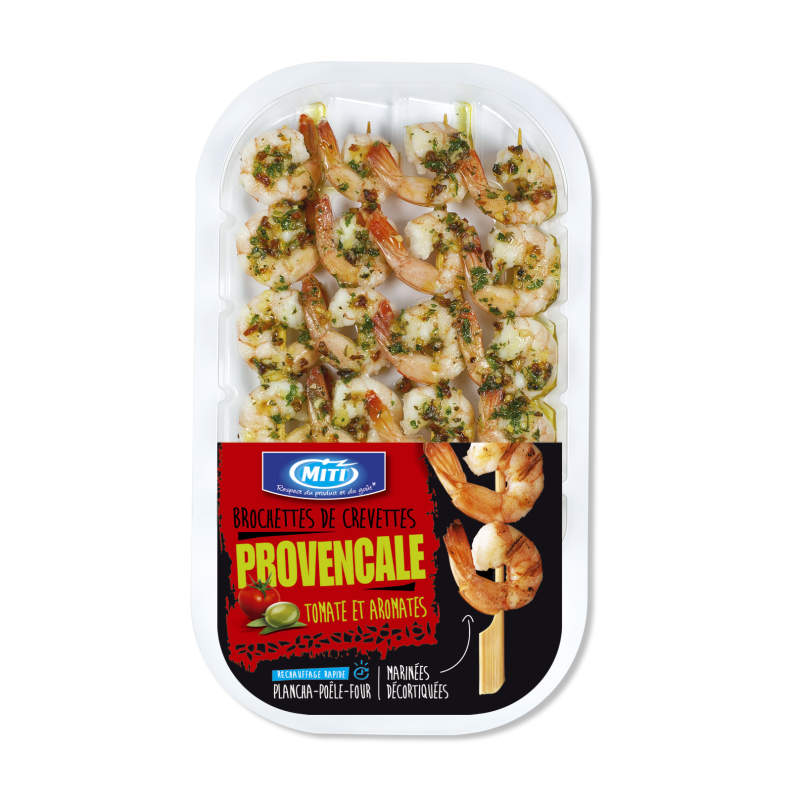 Brochettes de crevettes à la provençale tomate arômates 125g