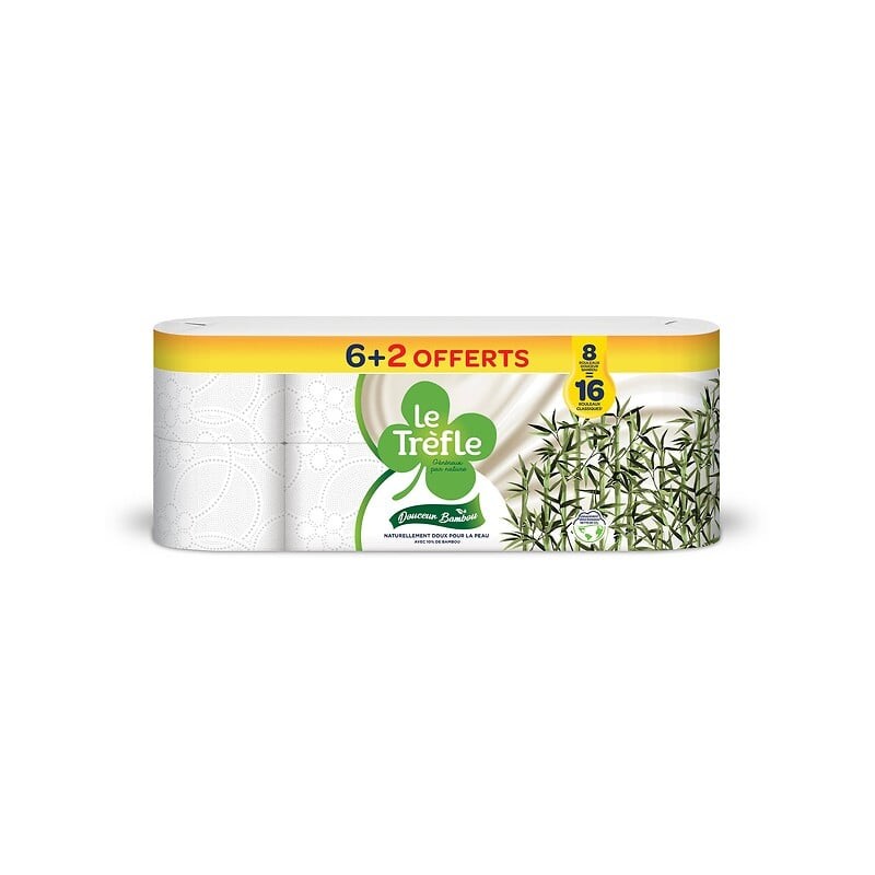 Papier toilette bambou 2 épaisseurs x8 dont 2 offerts