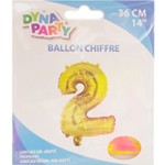 Ballon Couleur Or Chiffre 2 36cm