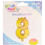 Ballon Couleur Or Chiffre 8 36cm