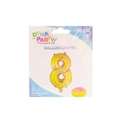 Ballon Couleur Or Chiffre 8 36cm