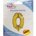 Ballon Couleur Or Chiffre 0 36cm